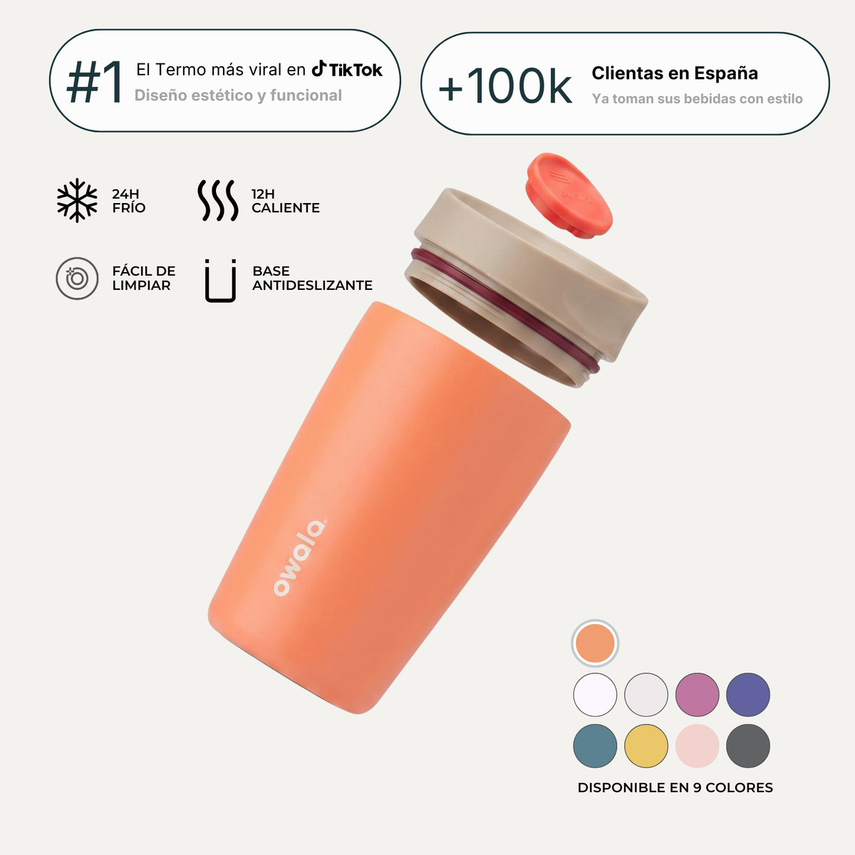 Owala | Tumbler Térmico de Acero Inoxidable con Tecnología SmoothSip™